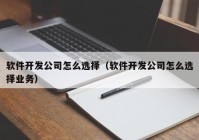 软件开发公司怎么选择（软件开发公司怎么选择业务）