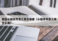 微信小程序开发工具在哪里（小程序开发工具怎么用）