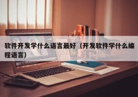 软件开发学什么语言最好（开发软件学什么编程语言）