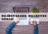 微信小程序开发实训感悟（微信小程序开发实训感悟总结）