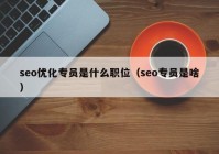 seo优化专员是什么职位（seo专员是啥）