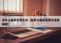 自学小程序开发方法（自学小程序开发方法有哪些）