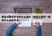 微信小程序开发学什么语言（微信小程序一般用什么语言开发）