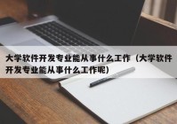 大学软件开发专业能从事什么工作（大学软件开发专业能从事什么工作呢）