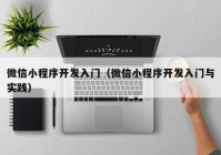 微信小程序开发入门（微信小程序开发入门与实践）