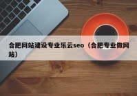 合肥网站建设专业乐云seo（合肥专业做网站）