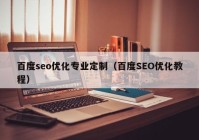 百度seo优化专业定制（百度SEO优化教程）