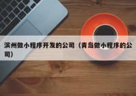 滨州做小程序开发的公司（青岛做小程序的公司）