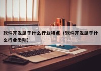 软件开发属于什么行业特点（软件开发属于什么行业类别）