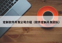 定制软件开发公司介绍（软件定制开发团队）