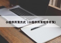 小程序开发方式（小程序开发程序开发）