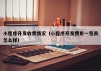 小程序开发收费情况（小程序开发费用一览表怎么样）