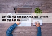 支付小程序开发费用计入什么科目（小程序开发属于什么费用）