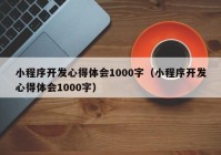 小程序开发心得体会1000字（小程序开发心得体会1000字）