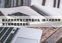 嵌入式软件开发工程师是什么（嵌入式软件开发工程师是程序员吗）