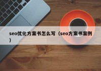 seo优化方案书怎么写（seo方案书案例）