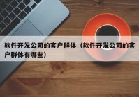 软件开发公司的客户群体（软件开发公司的客户群体有哪些）