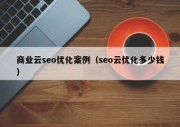 商业云seo优化案例（seo云优化多少钱）