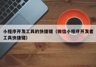 小程序开发工具的快捷键（微信小程序开发者工具快捷键）