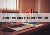 小程序开发公司有几个（小程序开发的公司）