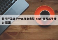 软件开发属于什么行业类型（软件开发属于什么类别）