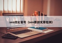 seo优化冒号（seo原创文章检测）