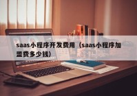 saas小程序开发费用（saas小程序加盟费多少钱）