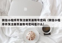 微信小程序开发注册页面账号密码（微信小程序开发注册页面账号密码是什么）