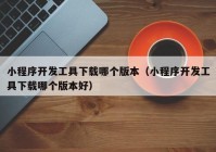 小程序开发工具下载哪个版本（小程序开发工具下载哪个版本好）